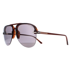 Tom Ford Aviator Herren glänzend hellbraun rauchig Frottee 02 FT1004
