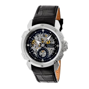 Montre automatique Heritor Conrad Skeleton à bracelet en cuir