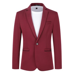 Herren Anzugjacke Slim Fit Mantel Business Alltag Blazer Rot