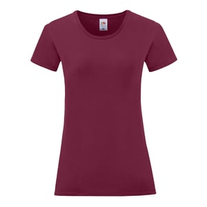Fruit Of The Loom Damen/Damen Iconic T-Shirt (Burgund)