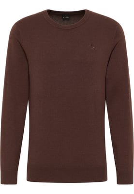 Dreimaster Basic Feinstrickpullover Herren Dunkelbraun