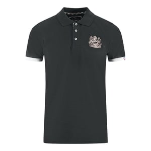 Aquascutum Schwarzes Polohemd mit Marken-Kragen