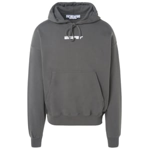 Off-White Teddy Arrow Skate Fit Stahlgrauer Kapuzenpullover