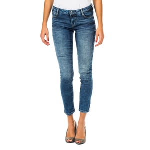 Lange Jeanshose mit schmal geschnittenem Saum 10DB50282 woman