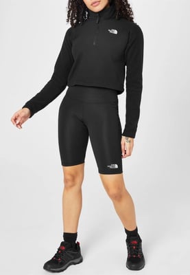 The North Face Womens 100 Glacier Cropped ¼ Zip Fleece in schwarz