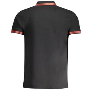 Cavalli Class Polohemd mit kontrastierendem Kragen rot Logo schwarz