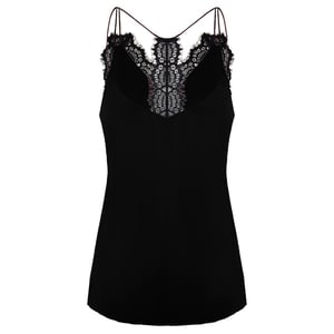 Armani Exchange Trimmed Seide Womens Black Top