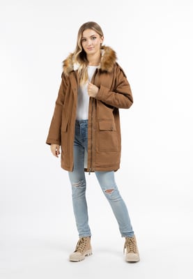 Dreimaster Damen Winterparka Damen Sand Weiss