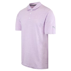 Puma Drycell Short Sleeve Stripe Pink Herren Caddle Polo Shirt 595115 17