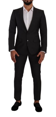 Dolce & Gabbana Herren Schwarzer MARTINI Einreiher 2-Teiler Anzug