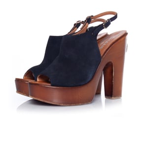 Holzplattform-Peep-Toe-Clogs