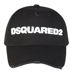 DSQUARED2 Weißes gesticktes Logo Schwarzes Cap