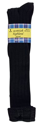 Herren Wolle Kilt Socken | Warm Knee High Socken | Atmungsaktiv Outdoor lange Boot Socken für Männer - Schwarz