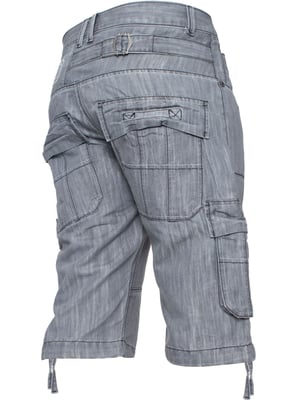 Enzo Herren Cargo Combat Denim Shorts