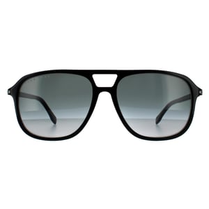 Hugo Boss Aviator Mens glänzend schwarz grau Gradient Sonnenbrille