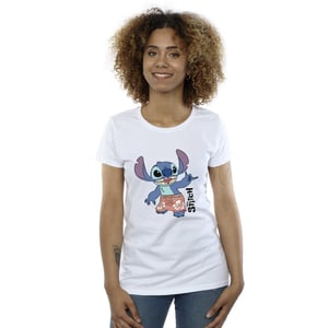 Disney Damen/Lilo & Stitch Bermuda-Shorts T-Shirt aus Baumwolle (Weiß)