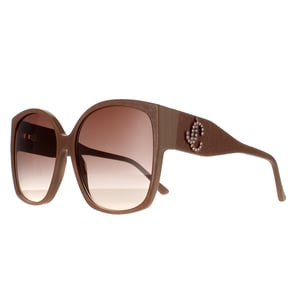 Jimmy Choo Square Womens Nude Glitter Braun Gradient Sonnenbrille