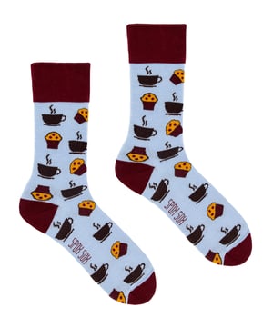 SPOX SOX - Herren & Damen Mismatched Novelty Odd Socks - Kaffee & Muffins