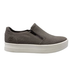 Timberland Mayliss Grey Leder Slip auf Seite Reißverschluss Womens Trainer A1fi7