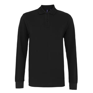 Asquith & Fox Herren Classic Fit Langarm-Poloshirt (Schwarz)