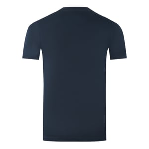 Aquascutum Large Bold London Aldis Marke Logo Marineblau T-Shirt