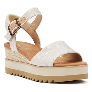 TOMS Diana Canvas Wedge Natürliche Frauen Weiße Sandalen