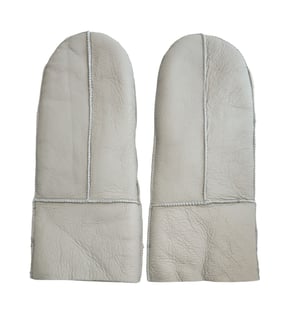 Damen Handschuhe aus echtem Schaffell, grau