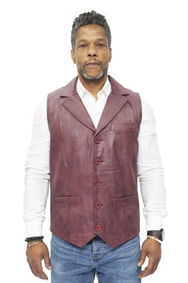 Herren Smart Classic Lederweste-Bristol