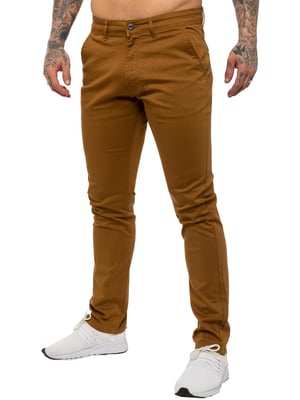 Enzo | Herren Slim Fit Stretch Chino Jeans - Braun