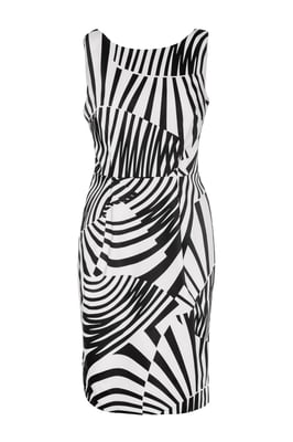 Grafisches Op-Art-inspiriertes Kleid aus Stretch-Baumwolle