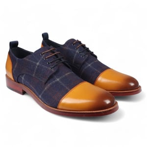 Justin Reess Herren Oxford-Brogue-Schuhe aus braunem Leder - Ronnie