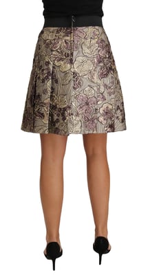 Dolce & Gabbana A-Linie Mini Rock mit floralem Jacquard-Druck