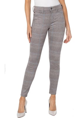 Madonna Skinny-Jeans in Grau/Blau mit Karomuster