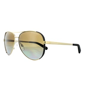 Michael Kors Aviator Womens Gold Chocolate noir brun gradient polarisé les lunettes de soleil