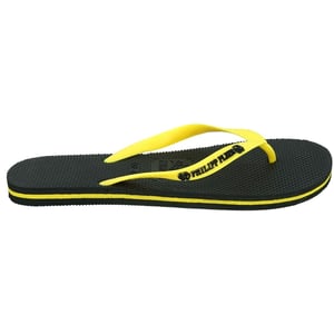 Philipp Plein Marke Logo Schwarz Gelb Flip Flops