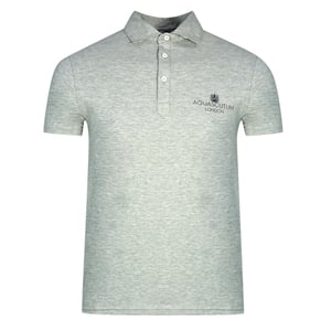Aquascutum London Bold Logo Graues Poloshirt