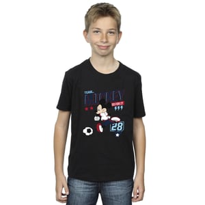 Disney - "Mickey Mouse Team Mickey Football" T-Shirt für Jungen (Schwarz)