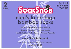 Herren Kniestrümpfe aus Bambus | Sock Snob | 2 Paar Multipack | Atmungsaktiv | Feuchtigkeitsableitung - Grau