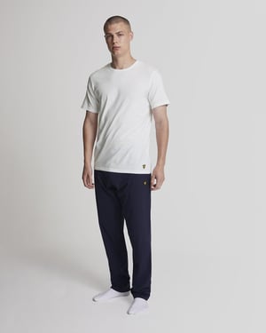 Lyle & Scott – Basic-Lounge-T-Shirt im 3er-Pack – Weiß
