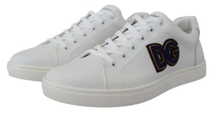 Dolce & Gabbana Weiße Leder DG Logo Freizeit Sneaker Herrenschuhe
