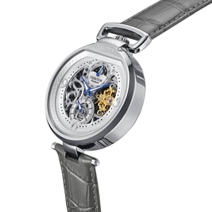 Heritor Automatische Lincoln-Skelettuhr mit Lederarmband und Mondphase