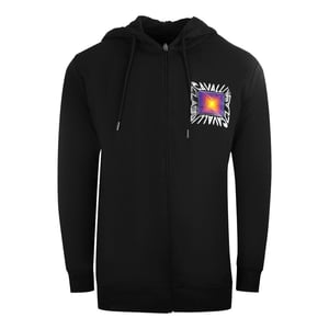 Cavalli Class Aysmmetric Box Design Schwarzer Kapuzenpullover mit Reissverschluss