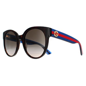 Gucci Cat Eye Womens Havana avec des lunettes de soleil GG0035SN