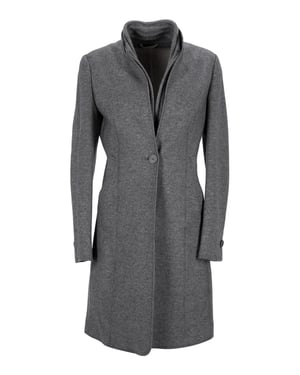 Brunello Cucinelli Einreiher-Mantel aus grauer Wolle