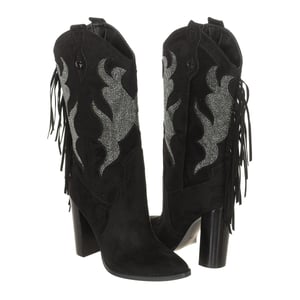 Damenstiefel mit spitzem Absatz aus Wildleder FL8MRAESU11