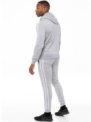 Enzo | Herren Zip Up Tape Hoodie Trainingsanzug Set - Grau