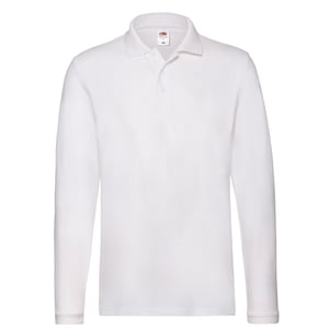 Fruit of the Loom - Poloshirt für Herren Langärmlig (Weiß)