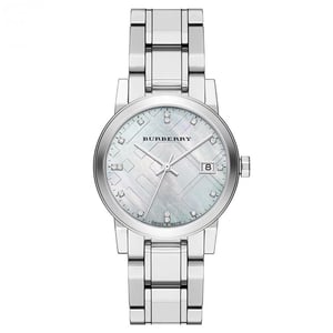 Burberry BU9125 Die Stadt Silber Zifferblatt Silber Damenuhr