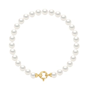 DIADEMA - Armband - Echte Süßwasserperlen - Gelbgold