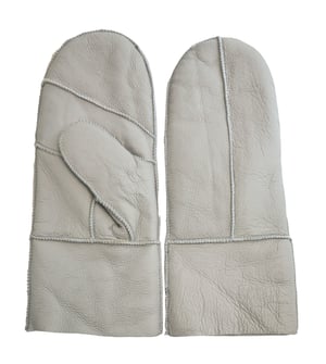 Damen Handschuhe aus echtem Schaffell, grau